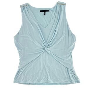 WHBM light blue twist front sleeveless top White House Black Market